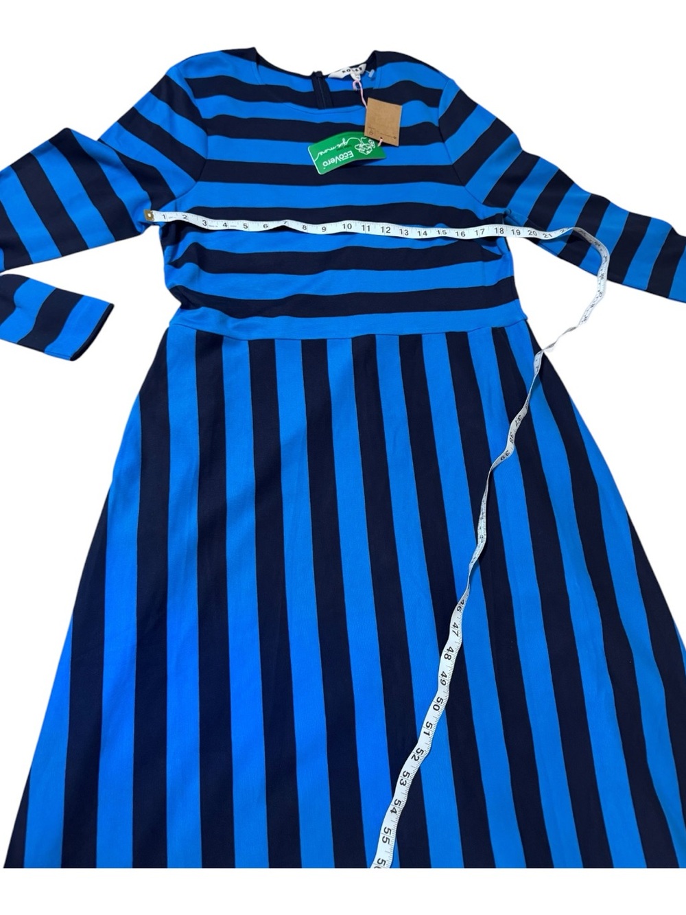 Boden Blue Striped Long Sleeve Maxi Dress - Picture 4 of 6